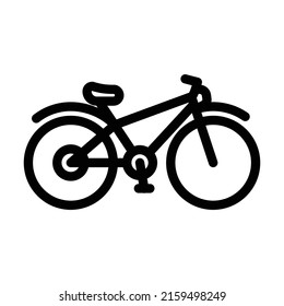 vector de icono de línea de transporte de bicicleta. señal de transporte en bicicleta. símbolo de contorno aislado ilustración negra