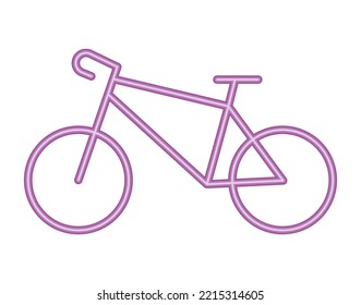 bicycle transport neon light icon