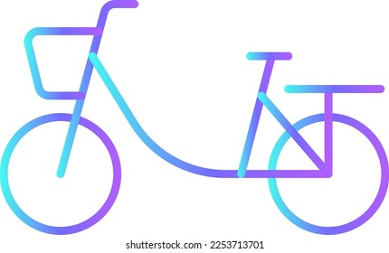 BICYCLE Transportation icon with blue gradient outline style. Vehicle, symbol, business, transport, line, outline, travel, automobile, editable, pictogram, isolated, flat. Vector illustration
