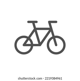 Bicycle and transportation icon outline and linear vector.