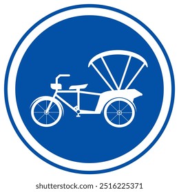 Bicycle Or Tricycle Traffic Road Yellow  Sign, Vector Illustration, Isolate White Background Label. EPS10