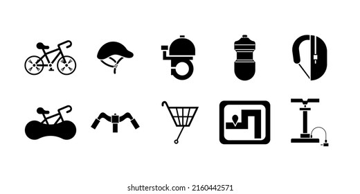 Fahrradausflug Piktogramme Set Vektorgrafik.