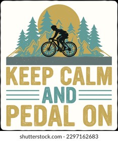 Bicycle T-Shirt Design, Cycling, Mountain Bike, Vector Art, Illustration, Typography Design, Digital Print, Vintage T-Shirt.
