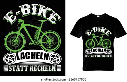 Bicycle T-Shirt (E-Bike ) Deign template.