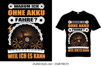 Bicycle T-Shirt (E-Bike ) Deign template.