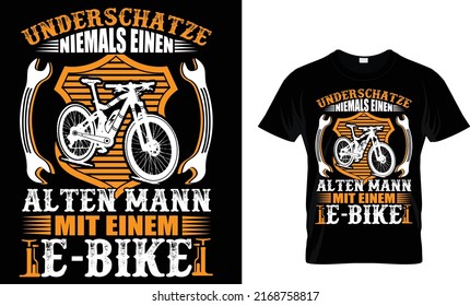 Bicycle T-Shirt (E-Bike ) Deign template.