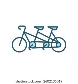 Bicycle with two seats icon represents shared moments and bonding, perfect for Siblings Day promotions, family-friendly campaigns, outdoor activity branding, and togetherness-themed visuals.