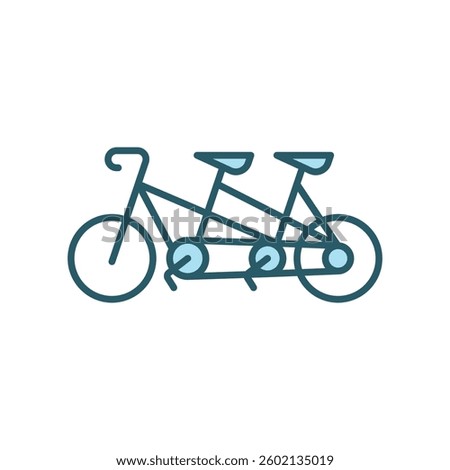 Bicycle with two seats icon represents shared moments and bonding, perfect for Siblings Day promotions, family-friendly campaigns, outdoor activity branding, and togetherness-themed visuals.