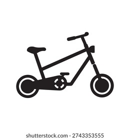 Bicycle with two wheels and a frame simple vehicle design no rider