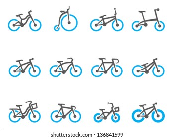 Bicycle type icons in duo tone colors