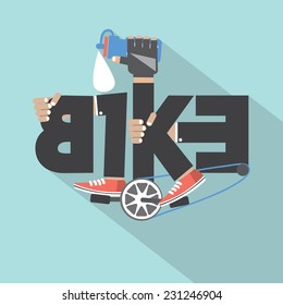 Bicycle Typography Design Vector Illustration