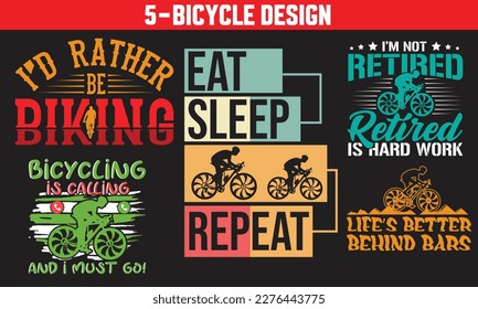 Bicycle typography svg design vector art 