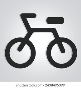Icono único de la bicicleta y logotipo de la bicicleta con fondo plateado. Ilustración de vector