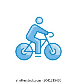 Bicycle vector blue colours icon style illustration. Eps 10 file