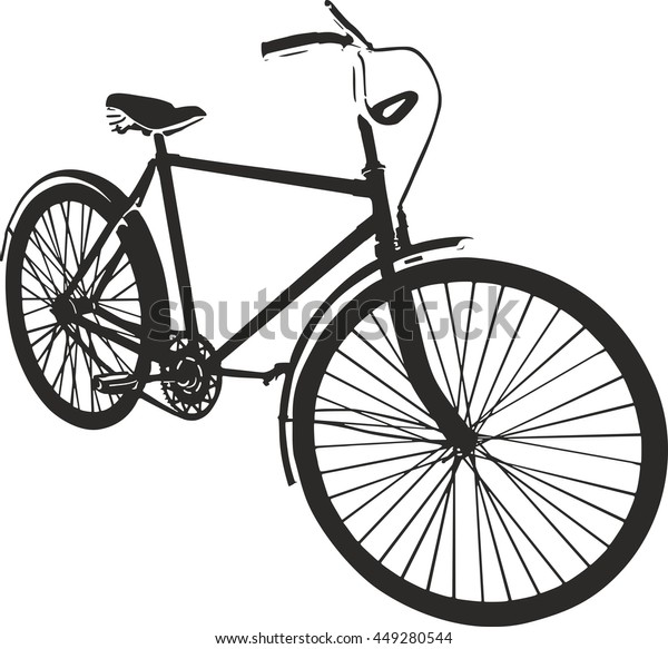 Bicycle Vector Clip Art Contour Lines Stock Vector (Royalty Free) 449280544