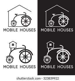 bicycle in vector design of mobile houses