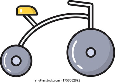 bicycle vector flat color icon 