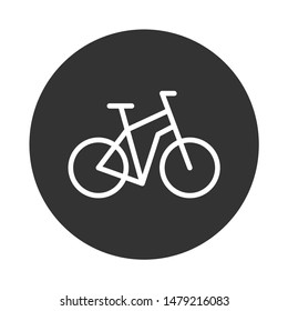 Bicycle vector flat sign. EPS 10. Round icon design
