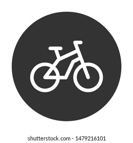 Bicycle vector flat sign. EPS 10. Round icon design