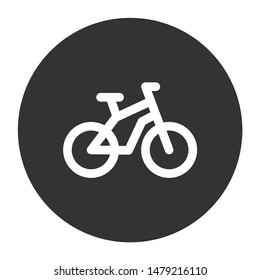  Bicycle vector flat sign. EPS 10. Round icon design