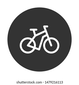  Bicycle vector flat sign. EPS 10. Round icon design