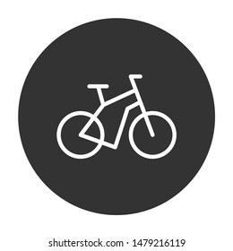 Bicycle vector flat sign. EPS 10. Round icon design