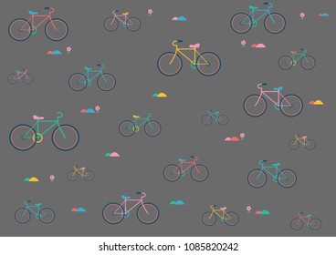 Bicycle vector and Gray background