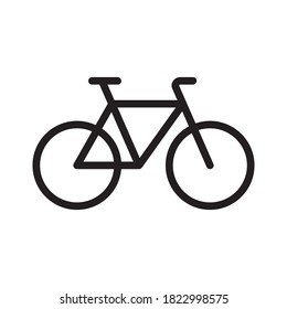 Bicycle vector icon. Bike symbol. Biking cycle sing. Traffic and transportation logo. Black silhouette isolated on white background.