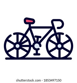 bicycle vector icon. colored outline style for Web and Mobile.