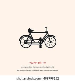 bicycle vector icon, flat design best vector icon