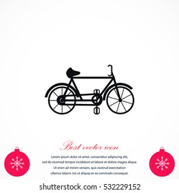 bicycle vector icon, flat design best vector icon