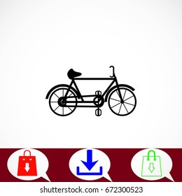 bicycle vector icon, flat design best vector icon