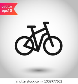Bicycle vector icon. Bicycle vector flat sign. EPS 10
