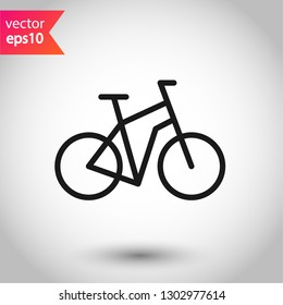 Bicycle vector icon. Bicycle vector flat sign. EPS 10