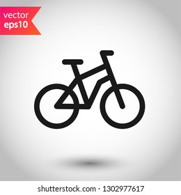 Bicycle vector icon. Bicycle vector flat sign. EPS 10