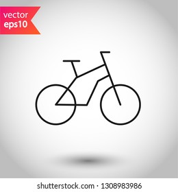Bicycle vector icon. Bicycle vector flat sign. EPS 10