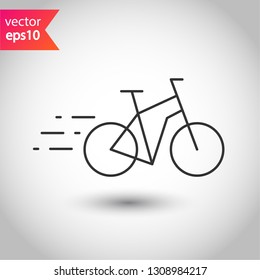 Bicycle vector icon. Bicycle vector flat sign. EPS 10