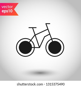 Bicycle vector icon. Bicycle vector flat sign. EPS 10