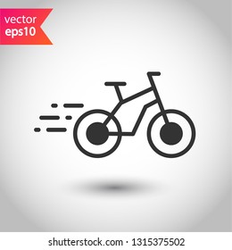 Bicycle vector icon. Bicycle vector flat sign. EPS 10