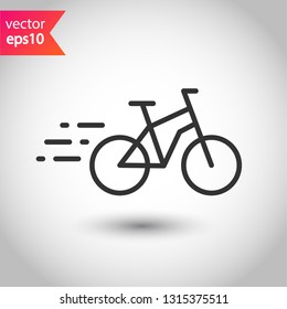 Bicycle vector icon. Bicycle vector flat sign. EPS 10