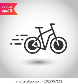 Bicycle vector icon. Bicycle vector flat sign. EPS 10