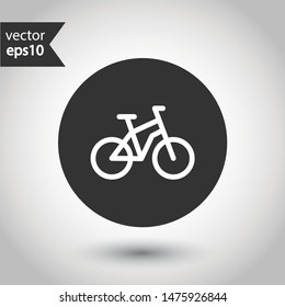 Bicycle vector icon. Bicycle vector flat sign. EPS 10. Round icon design