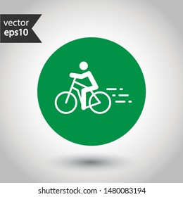 Bicycle vector icon. Bicycle vector flat sign. EPS 10. Round icon design