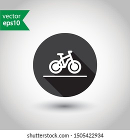 Bicycle vector icon. Bicycle vector flat sign. EPS 10. Round icon design