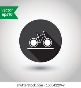 Bicycle vector icon. Bicycle vector flat sign. EPS 10. Round icon design
