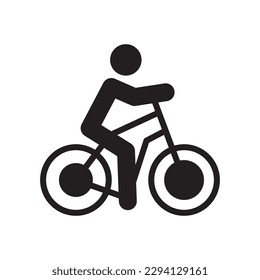 Bicycle vector icon. Bicycle flat sign design. Bicycle symbol pictogram. UX UI icon. Man on bicycle icon