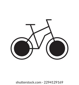 Icono vectorial de bicicleta. Diseño de señas planas para bicicletas. Pictograma del símbolo de la bicicleta. icono de interfaz de usuario de UX