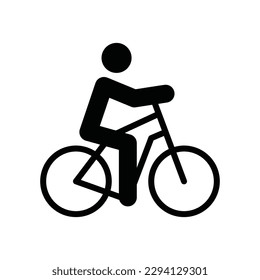 Bicycle vector icon. Bicycle flat sign design. Bicycle symbol pictogram. UX UI icon. Man on bicycle icon