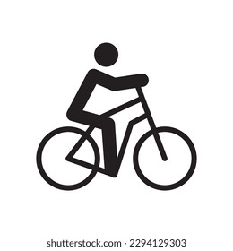 Bicycle vector icon. Bicycle flat sign design. Bicycle symbol pictogram. UX UI icon. Man on bicycle icon