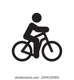 Bicycle vector icon. Bicycle flat sign design. Bicycle symbol pictogram. UX UI icon. Man on bicycle icon